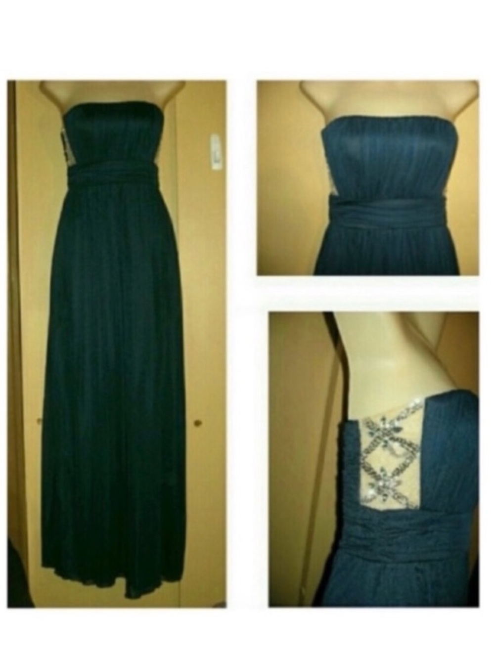 🦋🧑🎄 CITY STUDIO Blue Empire Waist Gown Dress NWT 3/4 Prom Formal Wedding Guest